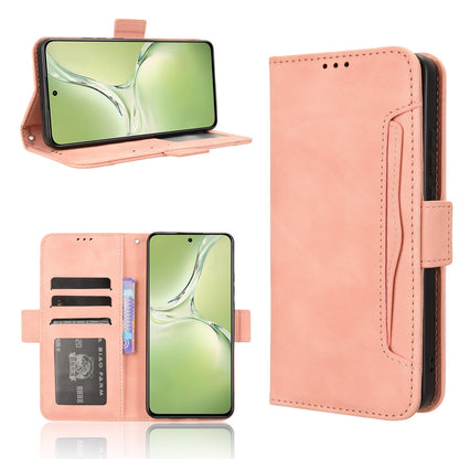 OPPO K12X 5G Skin Feel PU Leather Wallet Phone Case with Card Slots, Cash Pocket, Magnetic Closure, Built-In Stand, Full Protection TPU Cover
