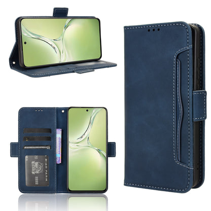 OPPO K12X 5G Skin Feel PU Leather Wallet Phone Case with Card Slots, Cash Pocket, Magnetic Closure, Built-In Stand, Full Protection TPU Cover