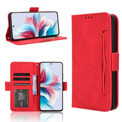 OPPO Reno11 PJH110 Skin Feel PU Leather Wallet Phone Case with Card Slots, Cash Pocket, Magnetic Closure, Built-In Stand, Full Protection TPU Cover