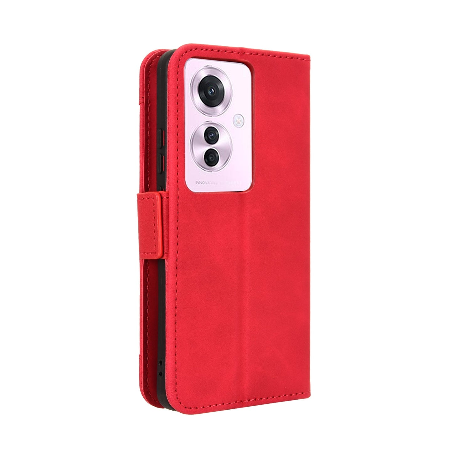 OPPO Reno11 PJH110 Skin Feel PU Leather Wallet Phone Case with Card Slots, Cash Pocket, Magnetic Closure, Built-In Stand, Full Protection TPU Cover