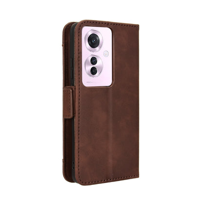 OPPO Reno11 PJH110 Skin Feel PU Leather Wallet Phone Case with Card Slots, Cash Pocket, Magnetic Closure, Built-In Stand, Full Protection TPU Cover