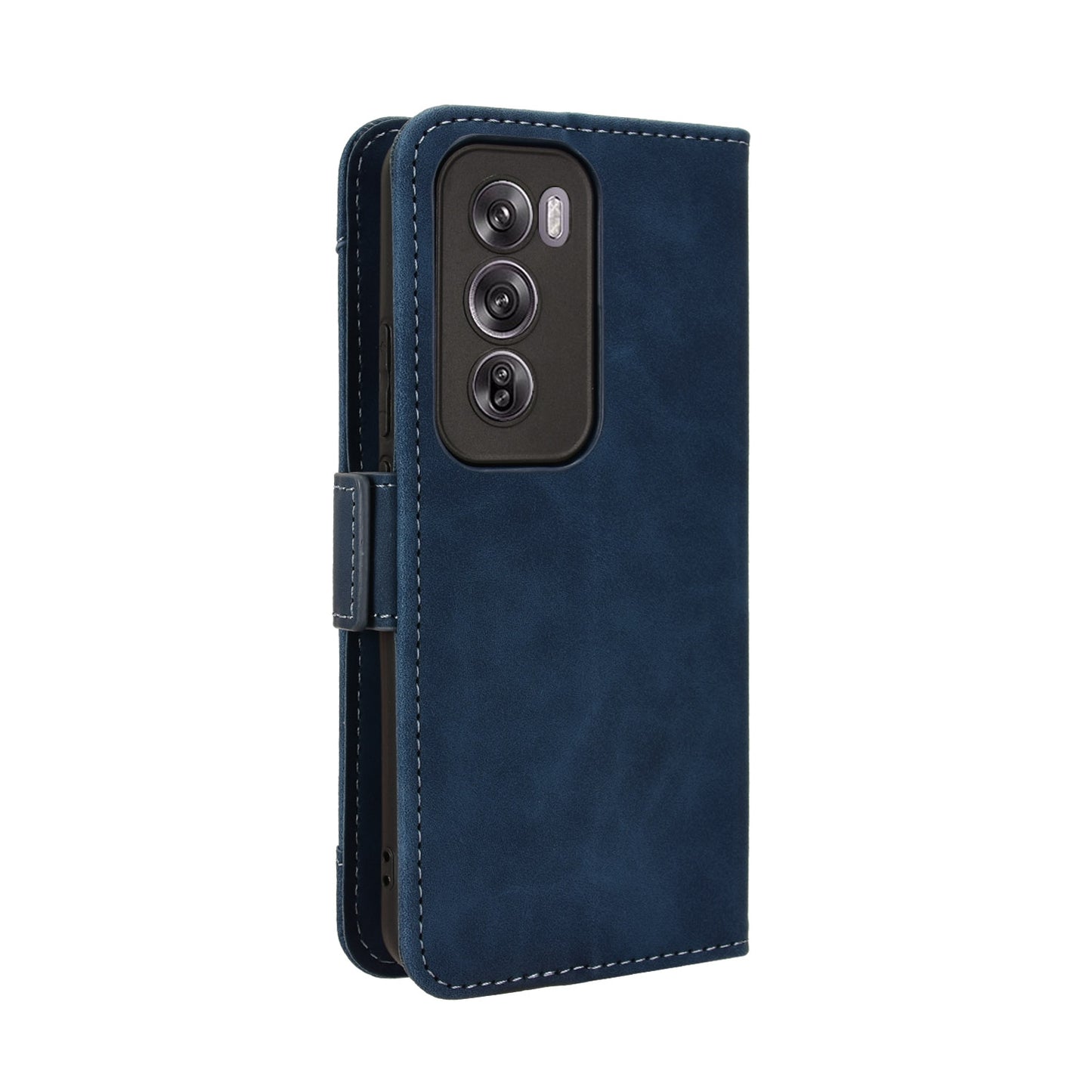OPPO Reno12 5G Skin Feel PU Leather Wallet Phone Case with Card Slots, Cash Pocket, Magnetic Closure, Built-In Stand, Full Protection TPU Cover