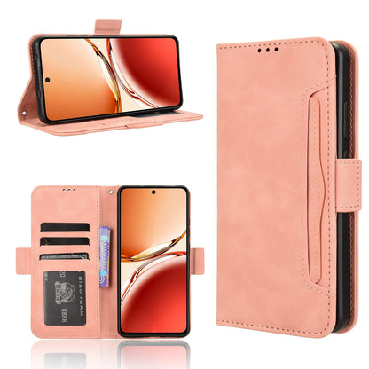 OPPO Reno12 F 5G Skin Feel PU Leather Wallet Phone Case with Card Slots, Cash Pocket, Magnetic Closure, Built-In Stand, Full Protection TPU Cover