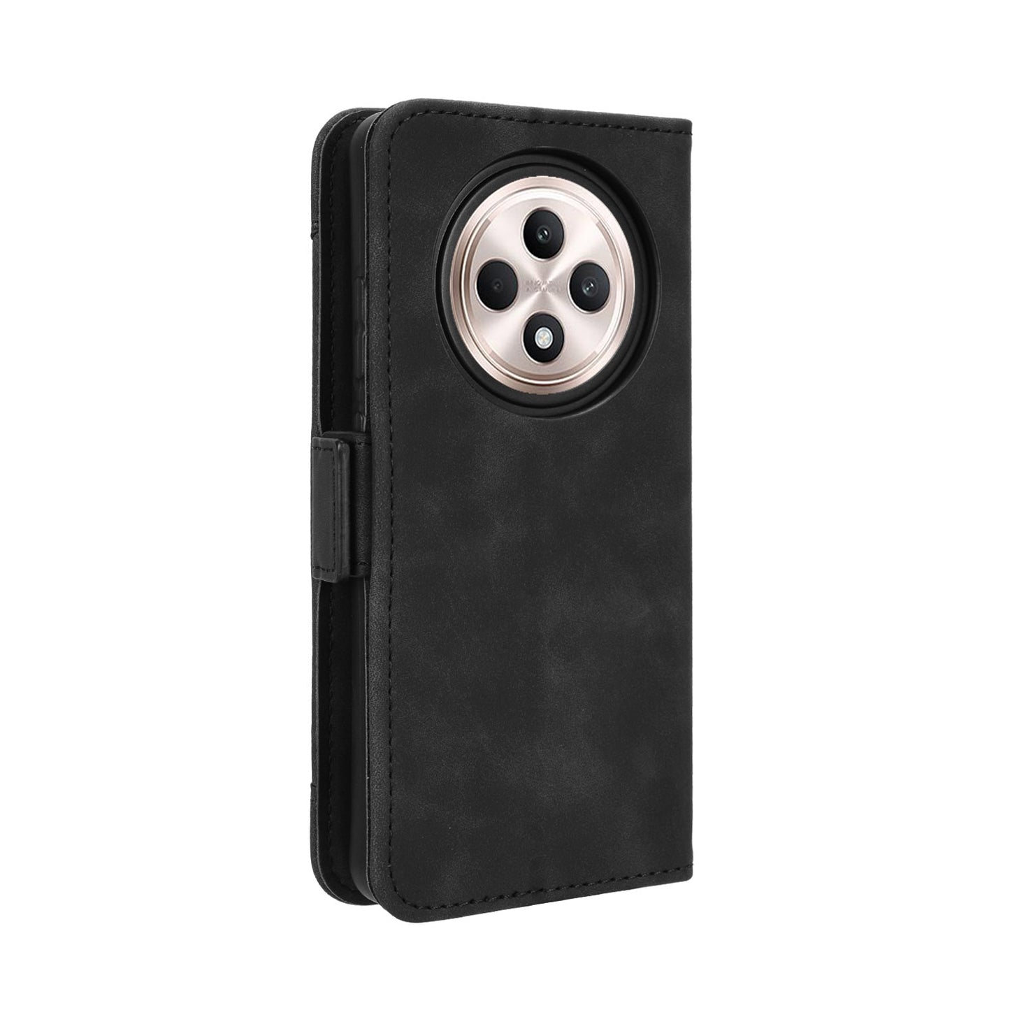 OPPO Reno12 F 5G Skin Feel PU Leather Wallet Phone Case with Card Slots, Cash Pocket, Magnetic Closure, Built-In Stand, Full Protection TPU Cover