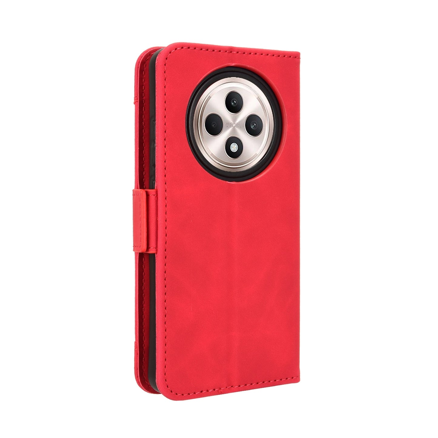 OPPO Reno12 F 5G Skin Feel PU Leather Wallet Phone Case with Card Slots, Cash Pocket, Magnetic Closure, Built-In Stand, Full Protection TPU Cover