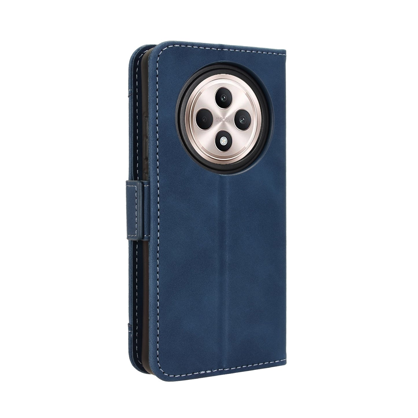 OPPO Reno12 F 5G Skin Feel PU Leather Wallet Phone Case with Card Slots, Cash Pocket, Magnetic Closure, Built-In Stand, Full Protection TPU Cover