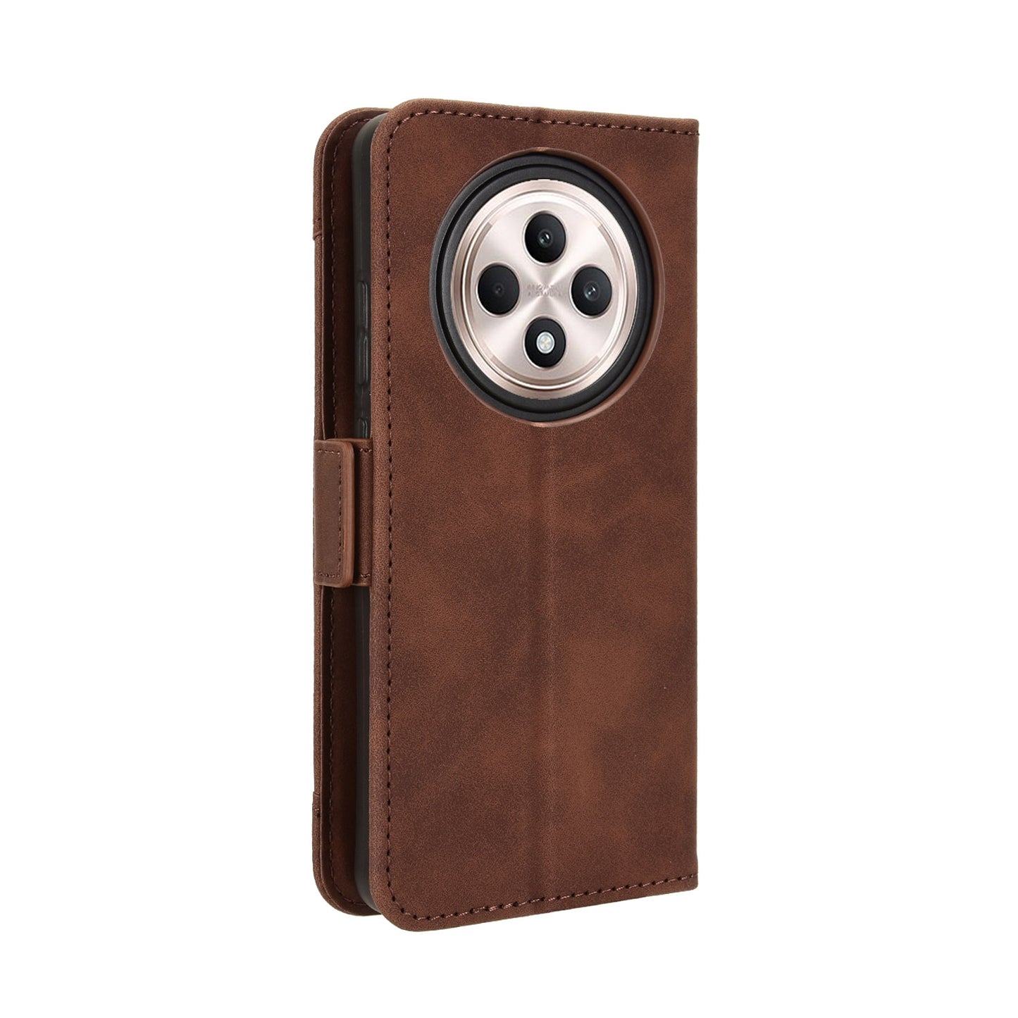OPPO Reno12 F 5G Skin Feel PU Leather Wallet Phone Case with Card Slots, Cash Pocket, Magnetic Closure, Built-In Stand, Full Protection TPU Cover