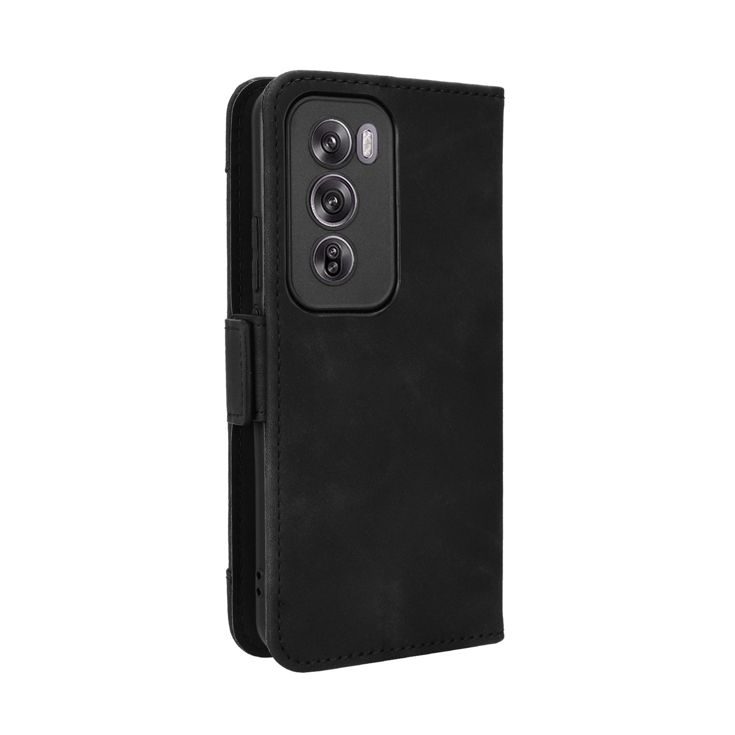 OPPO Reno12 Pro 5G Skin Feel PU Leather Wallet Phone Case with Card Slots, Cash Pocket, Magnetic Closure, Built-In Stand, Full Protection TPU Cover