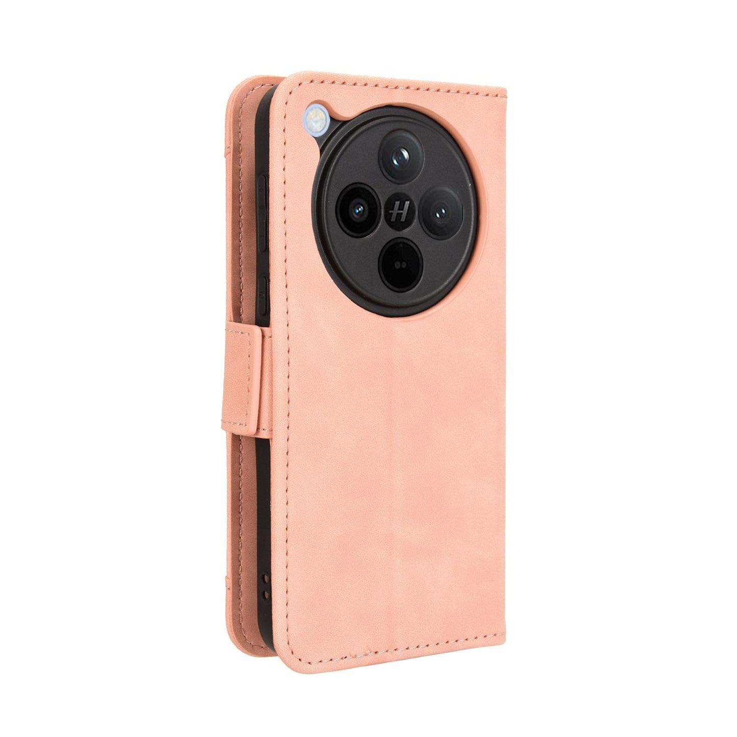 OPPO Find X8 Skin Feel PU Leather Wallet Phone Case with Card Slots, Cash Pocket, Magnetic Closure, Built-In Stand, Full Protection TPU Cover