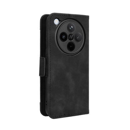 OPPO Find X8 Skin Feel PU Leather Wallet Phone Case with Card Slots, Cash Pocket, Magnetic Closure, Built-In Stand, Full Protection TPU Cover