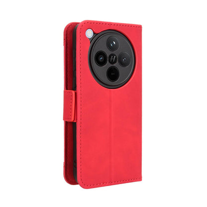 OPPO Find X8 Skin Feel PU Leather Wallet Phone Case with Card Slots, Cash Pocket, Magnetic Closure, Built-In Stand, Full Protection TPU Cover