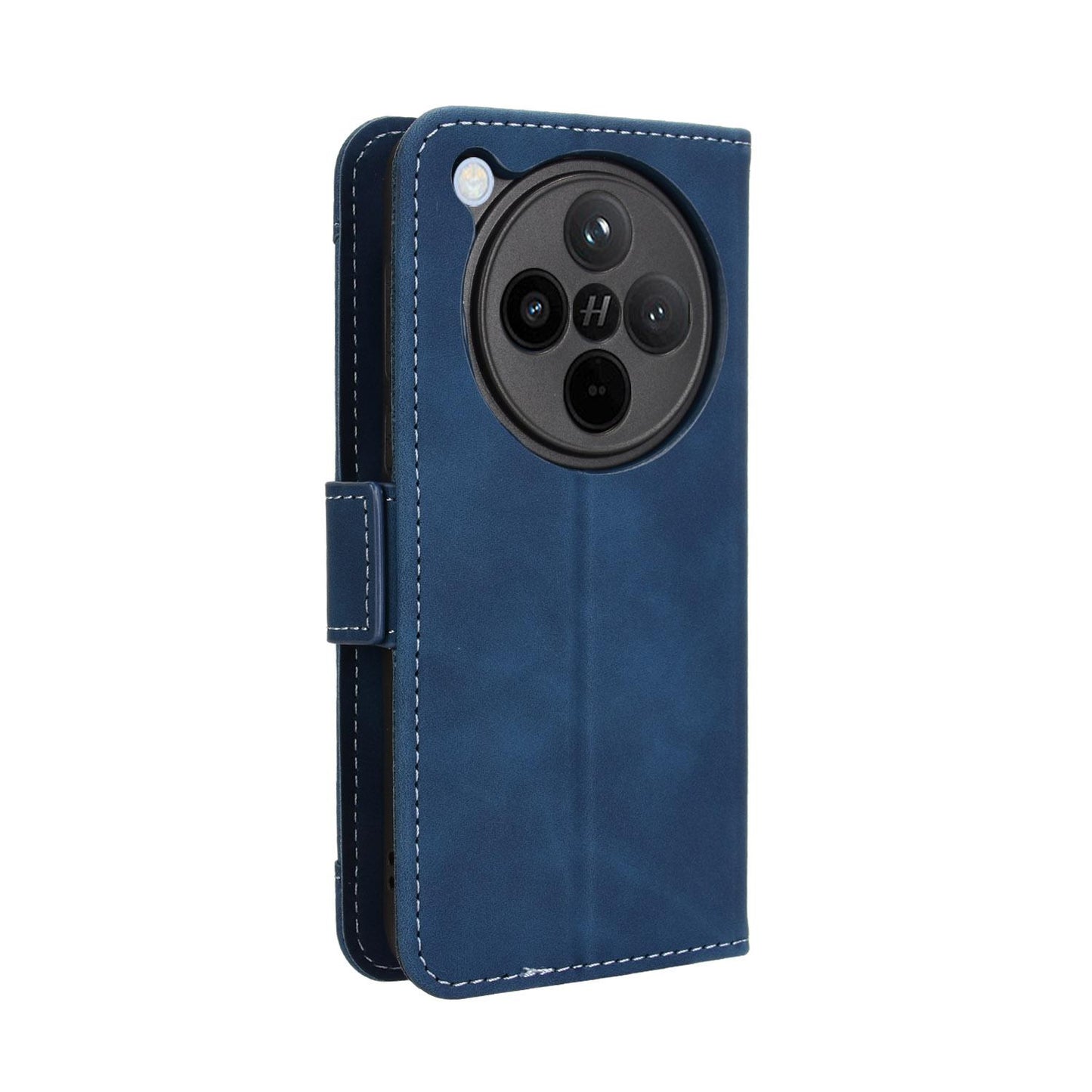 OPPO Find X8 Skin Feel PU Leather Wallet Phone Case with Card Slots, Cash Pocket, Magnetic Closure, Built-In Stand, Full Protection TPU Cover