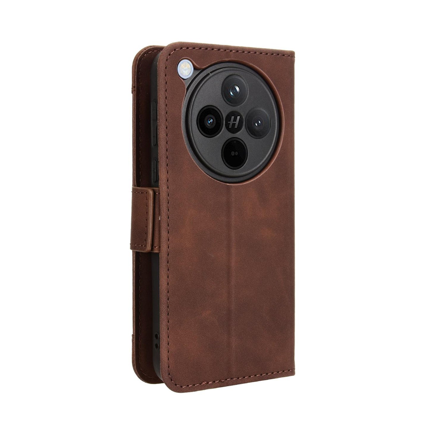 OPPO Find X8 Skin Feel PU Leather Wallet Phone Case with Card Slots, Cash Pocket, Magnetic Closure, Built-In Stand, Full Protection TPU Cover
