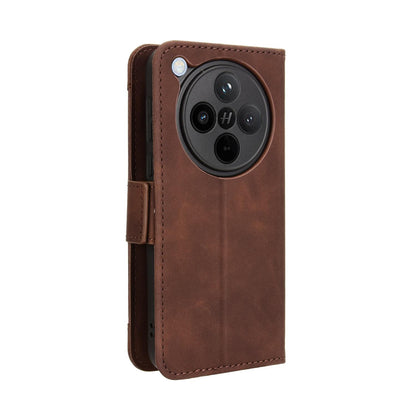 OPPO Find X8 Skin Feel PU Leather Wallet Phone Case with Card Slots, Cash Pocket, Magnetic Closure, Built-In Stand, Full Protection TPU Cover