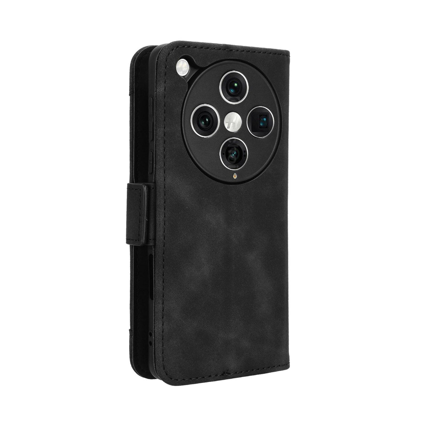 OPPO Find X8 Pro Skin Feel PU Leather Wallet Phone Case with Card Slots, Cash Pocket, Magnetic Closure, Built-In Stand, Full Protection TPU Cover