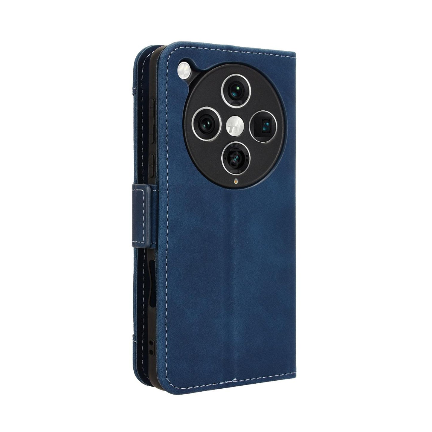 OPPO Find X8 Pro Skin Feel PU Leather Wallet Phone Case with Card Slots, Cash Pocket, Magnetic Closure, Built-In Stand, Full Protection TPU Cover