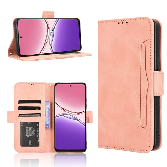 OPPO A5 Pro Skin Feel PU Leather Wallet Phone Case with Card Slots, Cash Pocket, Magnetic Closure, Built-In Stand, Full Protection TPU Cover