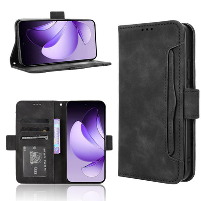 OPPO Reno13 5G Skin Feel PU Leather Wallet Phone Case with Card Slots, Cash Pocket, Magnetic Closure, Built-In Stand, Full Protection TPU Cover