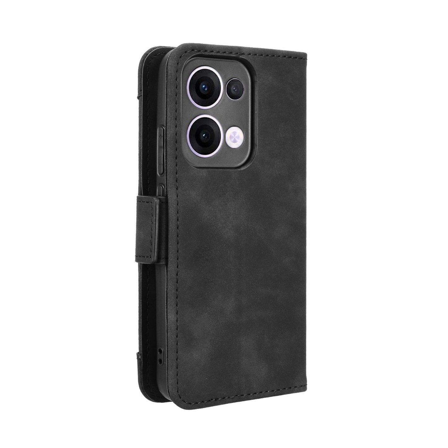 OPPO Reno13 5G Skin Feel PU Leather Wallet Phone Case with Card Slots, Cash Pocket, Magnetic Closure, Built-In Stand, Full Protection TPU Cover