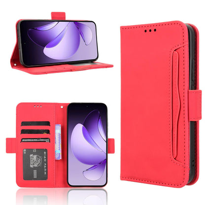 OPPO Reno13 5G Skin Feel PU Leather Wallet Phone Case with Card Slots, Cash Pocket, Magnetic Closure, Built-In Stand, Full Protection TPU Cover