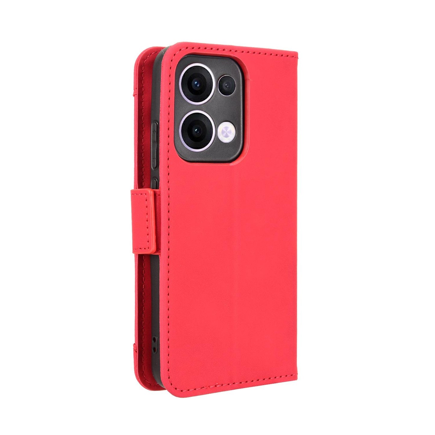 OPPO Reno13 5G Skin Feel PU Leather Wallet Phone Case with Card Slots, Cash Pocket, Magnetic Closure, Built-In Stand, Full Protection TPU Cover