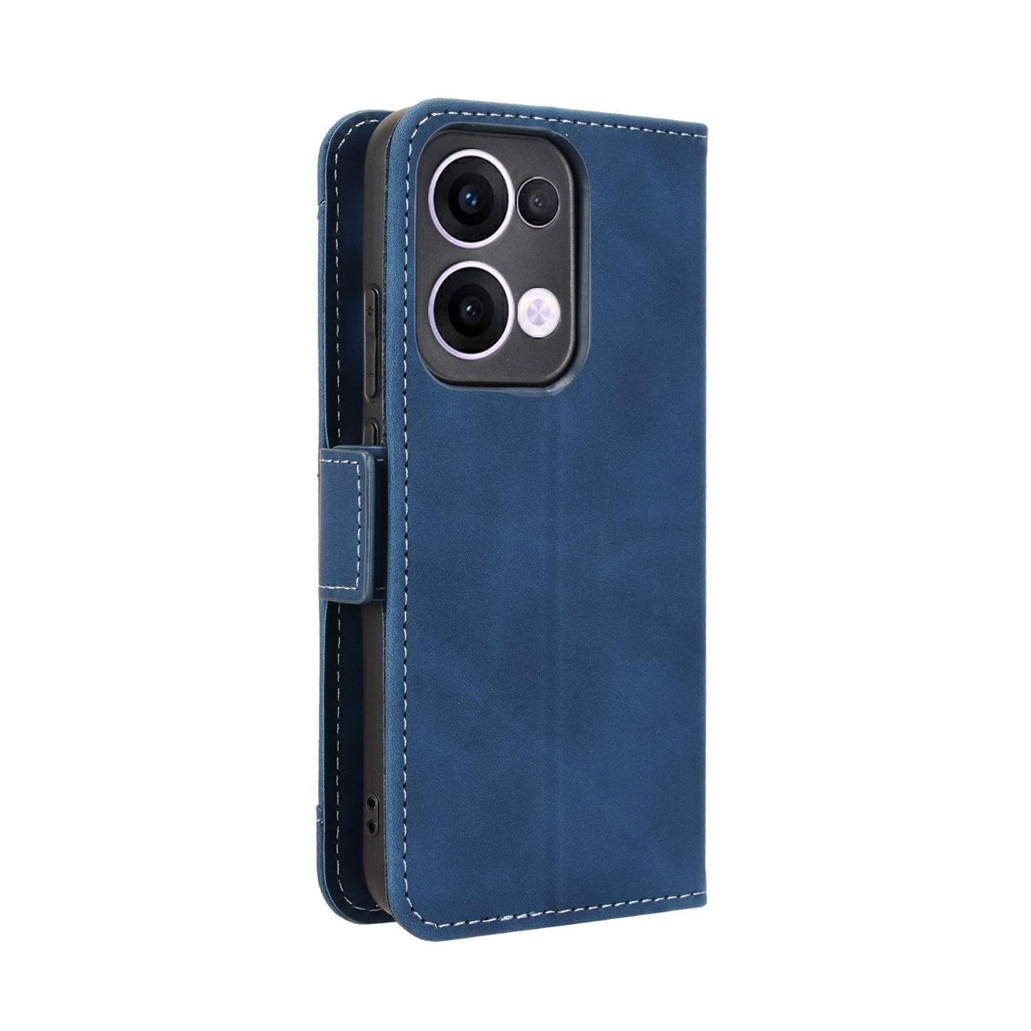 OPPO Reno13 5G Skin Feel PU Leather Wallet Phone Case with Card Slots, Cash Pocket, Magnetic Closure, Built-In Stand, Full Protection TPU Cover