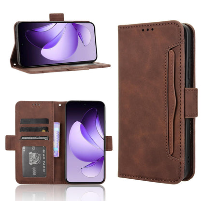 OPPO Reno13 5G Skin Feel PU Leather Wallet Phone Case with Card Slots, Cash Pocket, Magnetic Closure, Built-In Stand, Full Protection TPU Cover