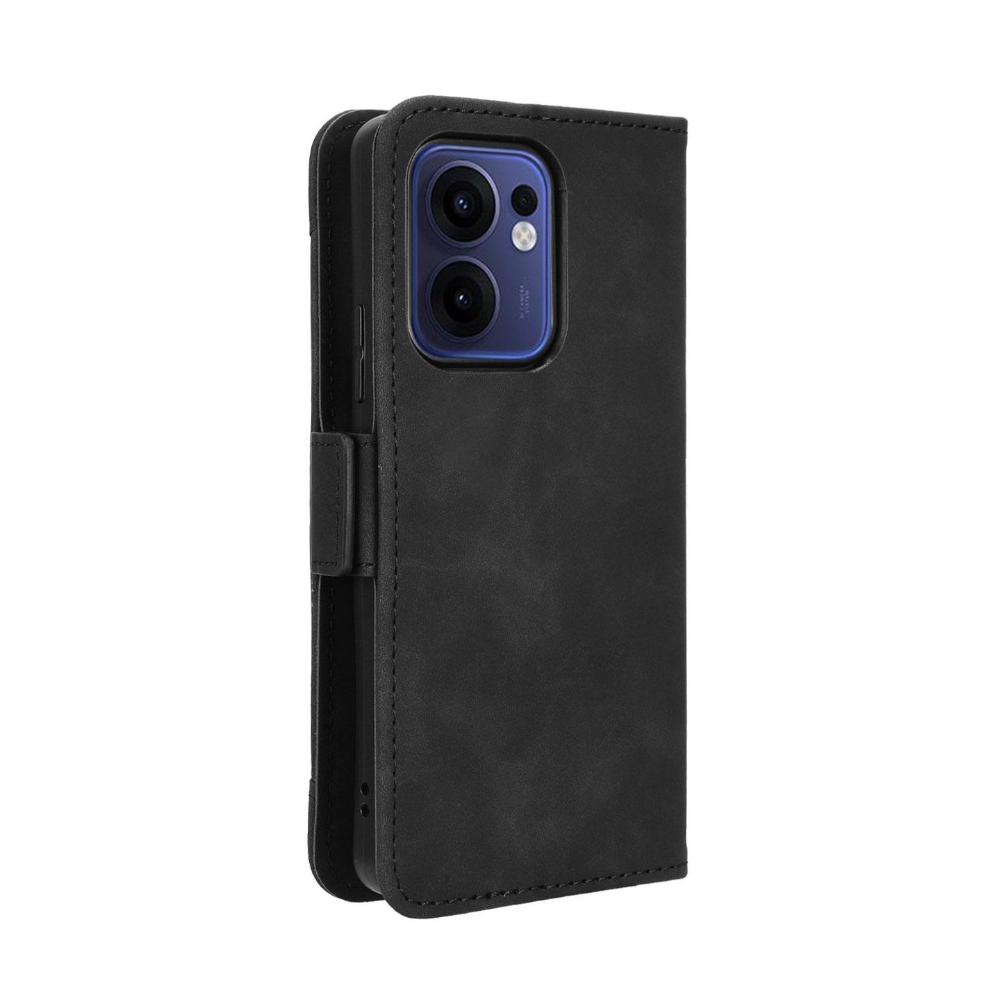 OPPO Reno13 F 4G Skin Feel PU Leather Wallet Phone Case with Card Slots, Cash Pocket, Magnetic Closure, Built-In Stand, Full Protection TPU Cover