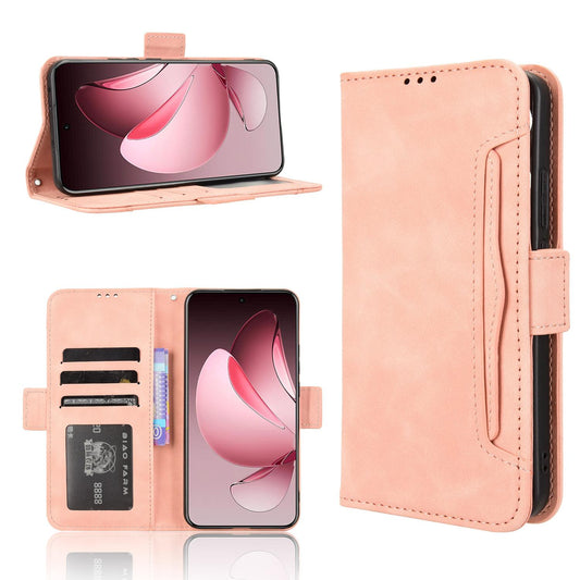 OPPO Reno13 Pro 5G Skin Feel PU Leather Wallet Phone Case with Card Slots, Cash Pocket, Magnetic Closure, Built-In Stand, Full Protection TPU Cover