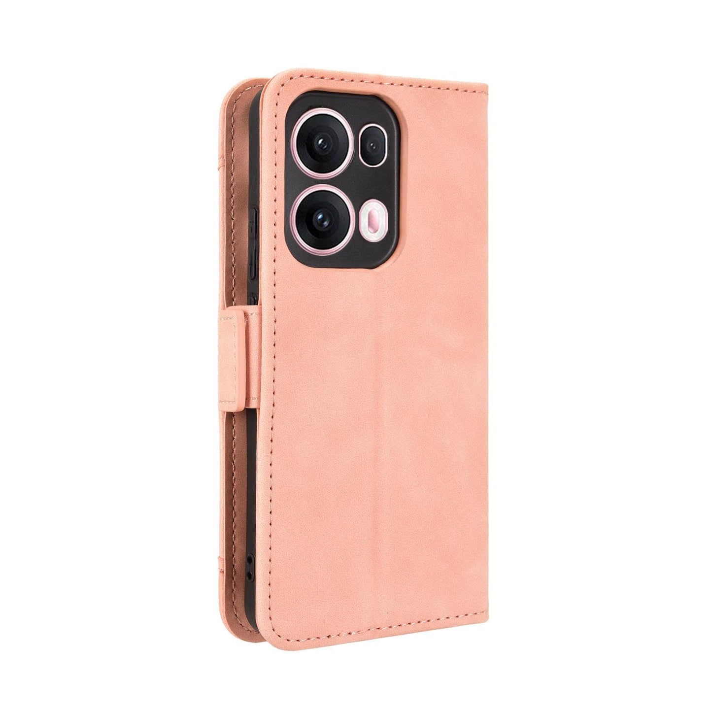 OPPO Reno13 Pro 5G Skin Feel PU Leather Wallet Phone Case with Card Slots, Cash Pocket, Magnetic Closure, Built-In Stand, Full Protection TPU Cover