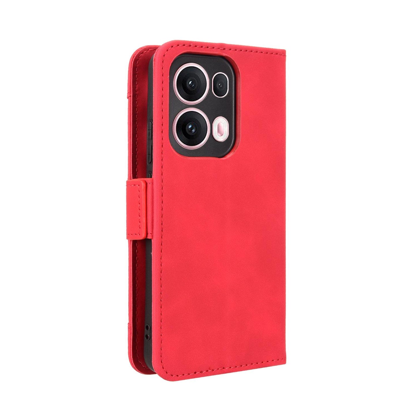 OPPO Reno13 Pro 5G Skin Feel PU Leather Wallet Phone Case with Card Slots, Cash Pocket, Magnetic Closure, Built-In Stand, Full Protection TPU Cover