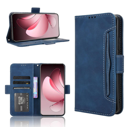 OPPO Reno13 Pro 5G Skin Feel PU Leather Wallet Phone Case with Card Slots, Cash Pocket, Magnetic Closure, Built-In Stand, Full Protection TPU Cover