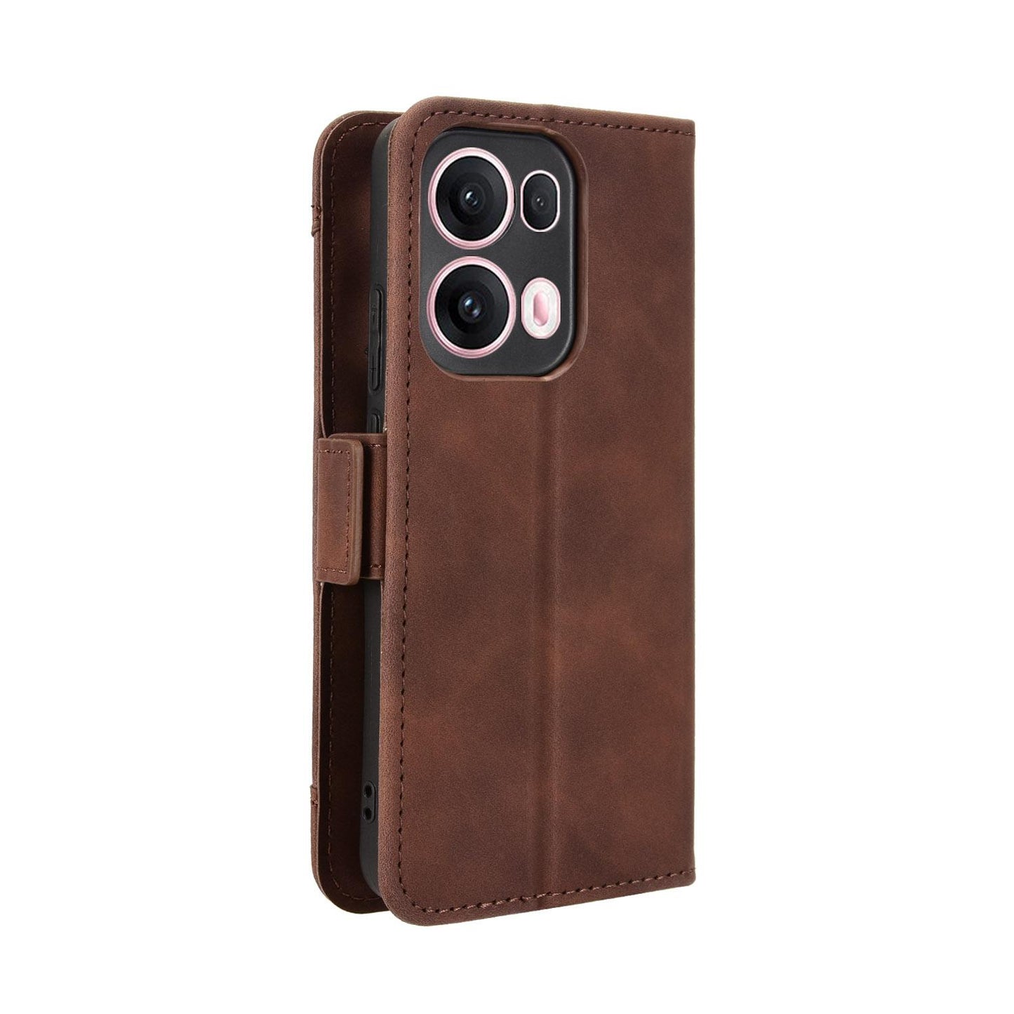OPPO Reno13 Pro 5G Skin Feel PU Leather Wallet Phone Case with Card Slots, Cash Pocket, Magnetic Closure, Built-In Stand, Full Protection TPU Cover