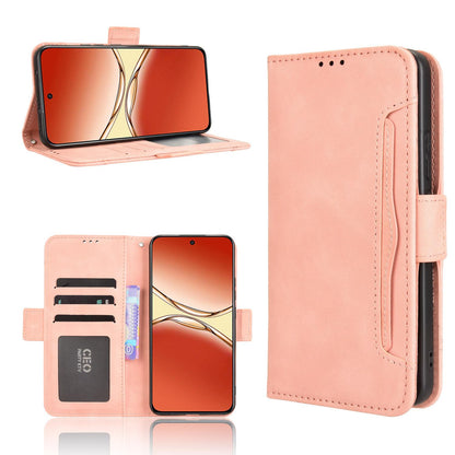OPPO F29 Pro 5G Skin Feel PU Leather Wallet Phone Case with Card Slots, Cash Pocket, Magnetic Closure, Built-In Stand, Full Protection TPU Cover