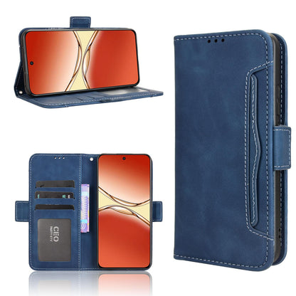 OPPO F29 Pro 5G Skin Feel PU Leather Wallet Phone Case with Card Slots, Cash Pocket, Magnetic Closure, Built-In Stand, Full Protection TPU Cover