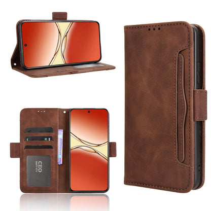 OPPO F29 Pro 5G Skin Feel PU Leather Wallet Phone Case with Card Slots, Cash Pocket, Magnetic Closure, Built-In Stand, Full Protection TPU Cover