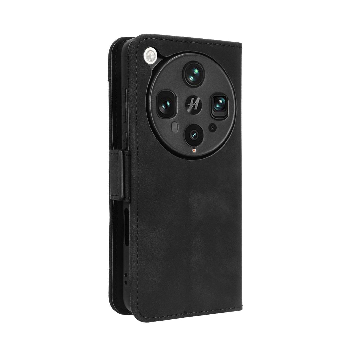 OPPO Find X8 Ultra 5G Skin Feel PU Leather Wallet Phone Case with Card Slots, Cash Pocket, Magnetic Closure, Built-In Stand, Full Protection TPU Cover