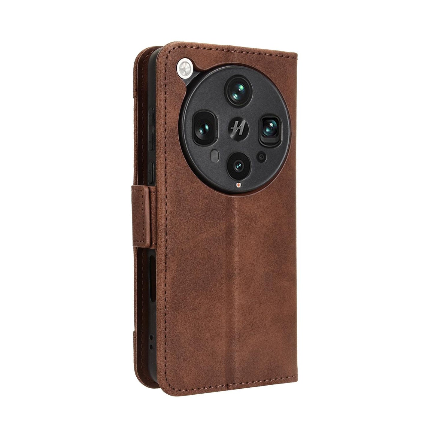 OPPO Find X8 Ultra 5G Skin Feel PU Leather Wallet Phone Case with Card Slots, Cash Pocket, Magnetic Closure, Built-In Stand, Full Protection TPU Cover
