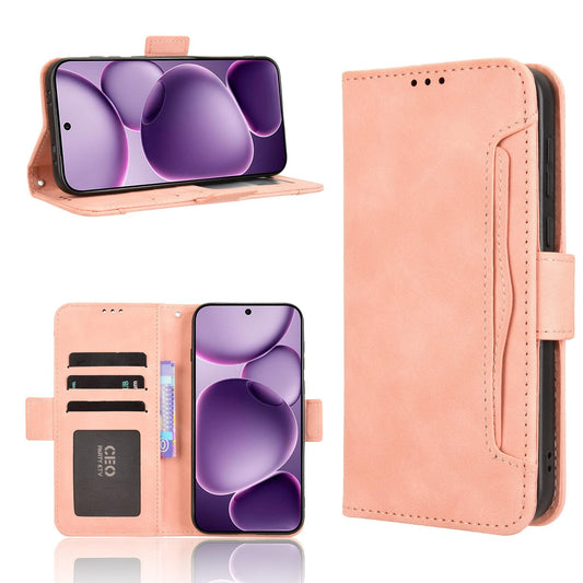 OPPO Find X8s+ 5G Skin Feel PU Leather Wallet Phone Case with Card Slots, Cash Pocket, Magnetic Closure, Built-In Stand, Full Protection TPU Cover