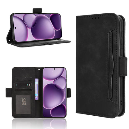OPPO Find X8s+ 5G Skin Feel PU Leather Wallet Phone Case with Card Slots, Cash Pocket, Magnetic Closure, Built-In Stand, Full Protection TPU Cover