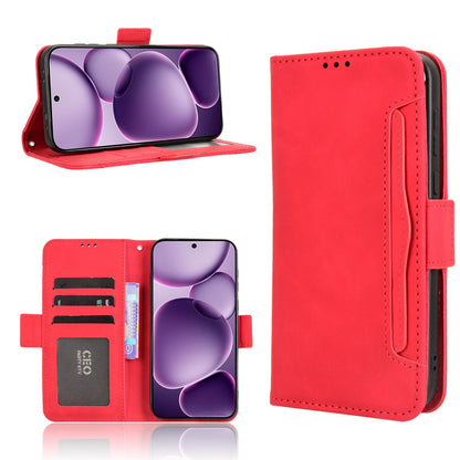 OPPO Find X8s+ 5G Skin Feel PU Leather Wallet Phone Case with Card Slots, Cash Pocket, Magnetic Closure, Built-In Stand, Full Protection TPU Cover