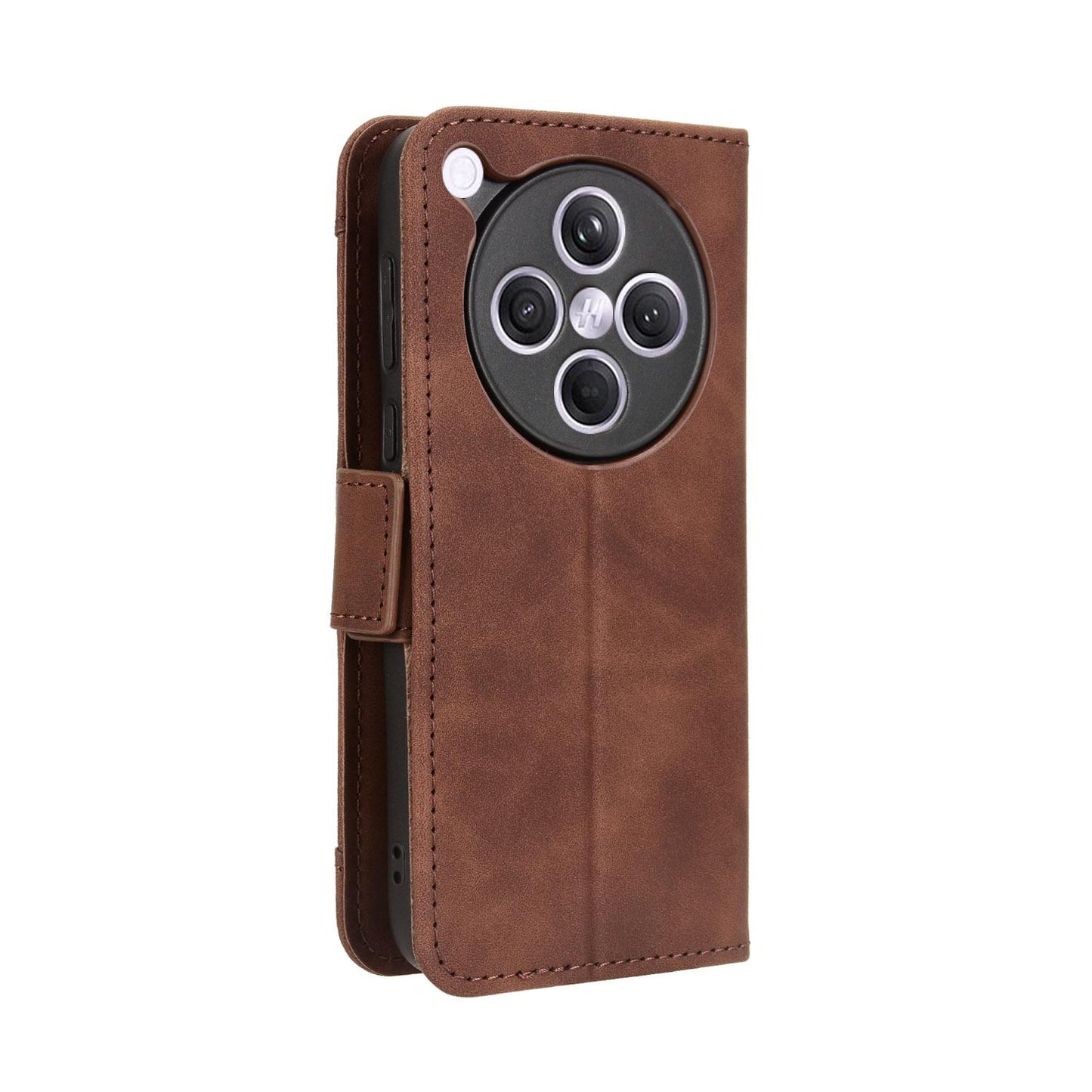 OPPO Find X8s+ 5G Skin Feel PU Leather Wallet Phone Case with Card Slots, Cash Pocket, Magnetic Closure, Built-In Stand, Full Protection TPU Cover