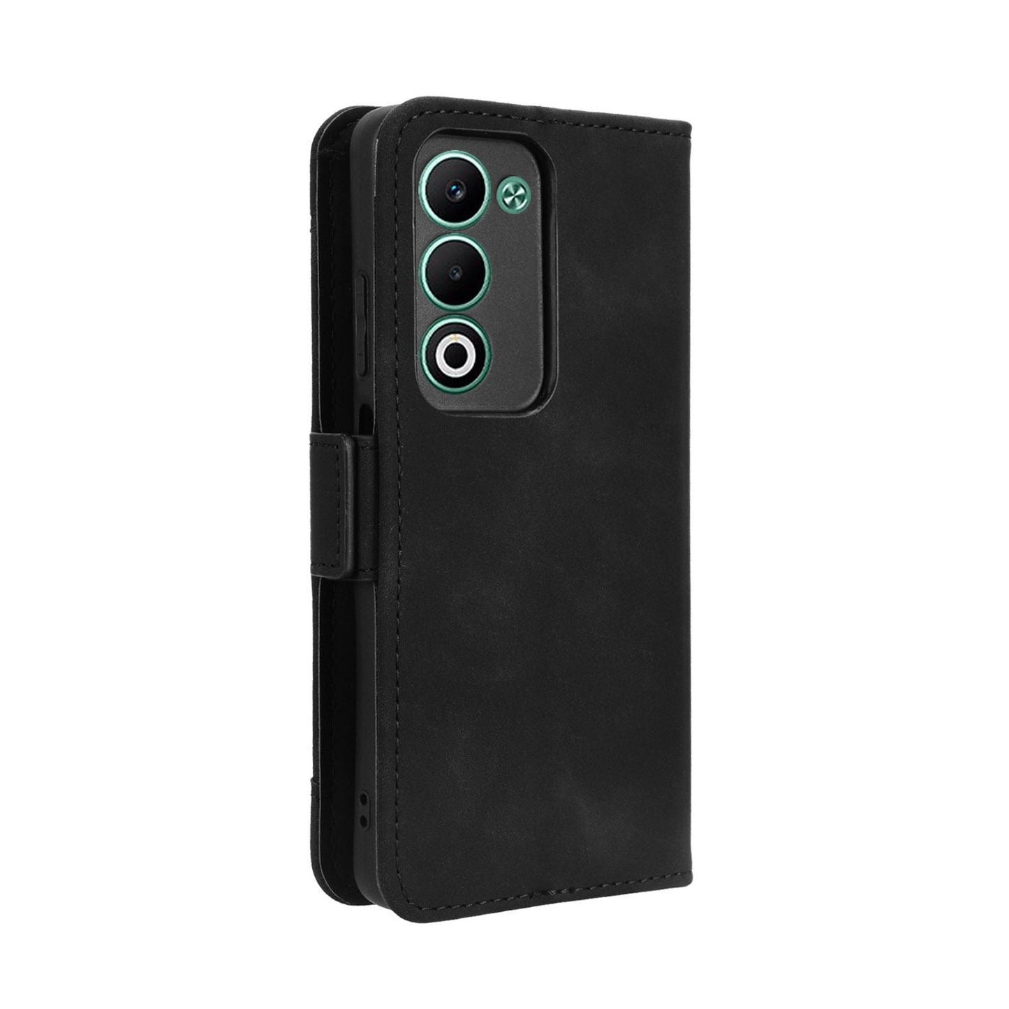 OPPO A5 4G Skin Feel PU Leather Wallet Phone Case with Card Slots, Cash Pocket, Magnetic Closure, Built-In Stand, Full Protection TPU Cover
