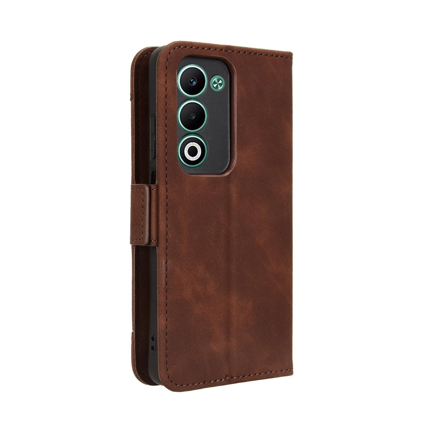 OPPO A5 5G Skin Feel PU Leather Wallet Phone Case with Card Slots, Cash Pocket, Magnetic Closure, Built-In Stand, Full Protection TPU Cover