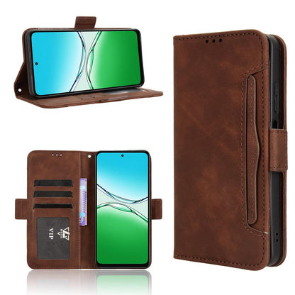 OPPO A5 5G Skin Feel PU Leather Wallet Phone Case with Card Slots, Cash Pocket, Magnetic Closure, Built-In Stand, Full Protection TPU Cover