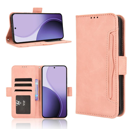 OPPO Reno14 5G Skin Feel PU Leather Wallet Phone Case with Card Slots, Cash Pocket, Magnetic Closure, Built-In Stand, Full Protection TPU Cover