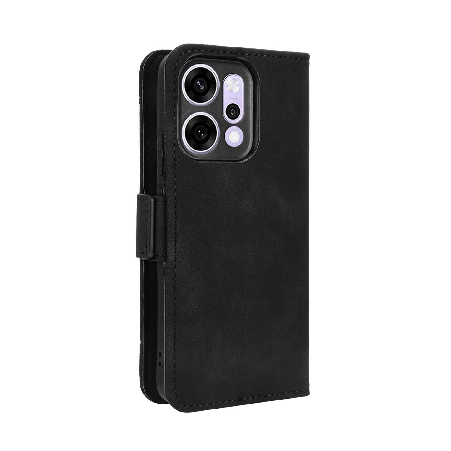 OPPO Reno14 5G Skin Feel PU Leather Wallet Phone Case with Card Slots, Cash Pocket, Magnetic Closure, Built-In Stand, Full Protection TPU Cover