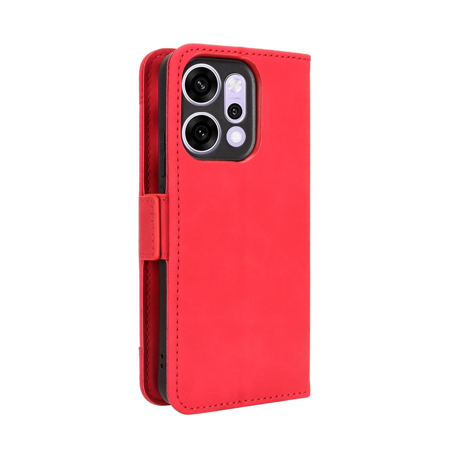 OPPO Reno14 5G Skin Feel PU Leather Wallet Phone Case with Card Slots, Cash Pocket, Magnetic Closure, Built-In Stand, Full Protection TPU Cover