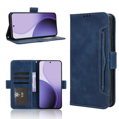 OPPO Reno14 5G Skin Feel PU Leather Wallet Phone Case with Card Slots, Cash Pocket, Magnetic Closure, Built-In Stand, Full Protection TPU Cover
