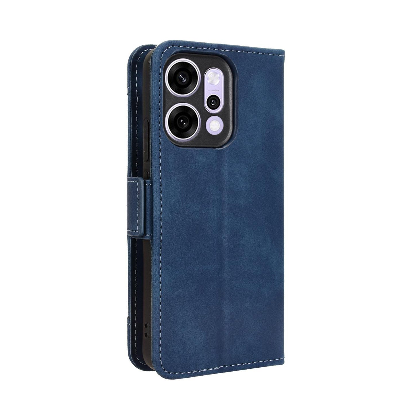 OPPO Reno14 5G Skin Feel PU Leather Wallet Phone Case with Card Slots, Cash Pocket, Magnetic Closure, Built-In Stand, Full Protection TPU Cover
